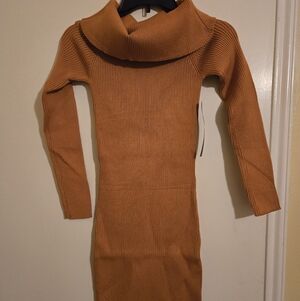 NWT Ribbed Cowl Neck Sweater Dress